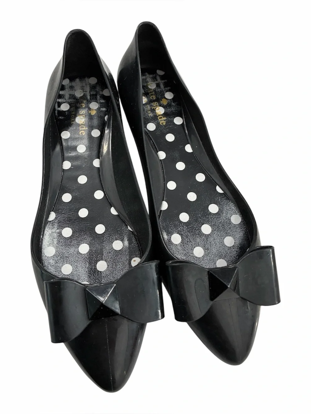 Kate spade Black Bow Pointed Jelly Flats